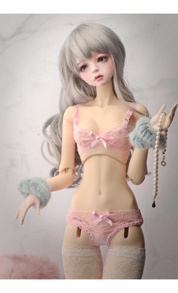 Model doll size - Rua Lacy bra + Panty set (Pink)
