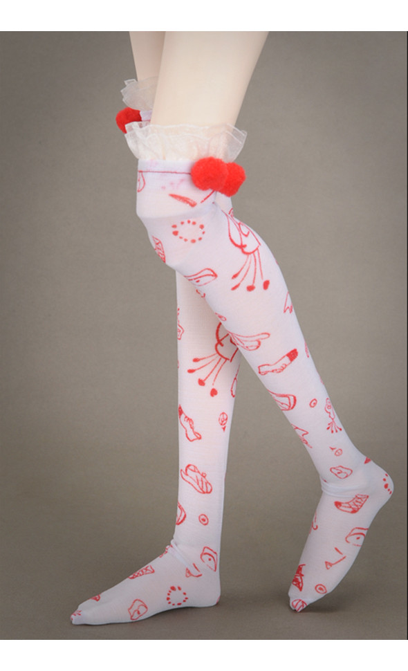 Model doll size - Christams In August Stocking (White/Red)