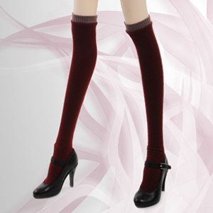 Model doll size - L Knee socks(Dark Red)