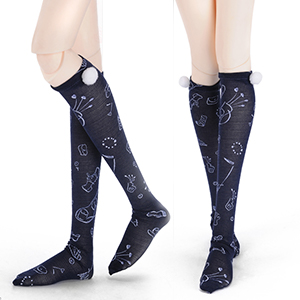 Model doll size - Laughing Girl Stocking (Black/White)