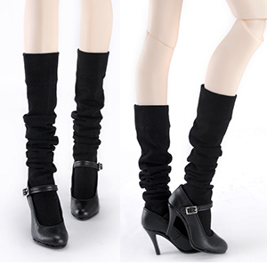 Model doll size - Rumple Socks (Black)