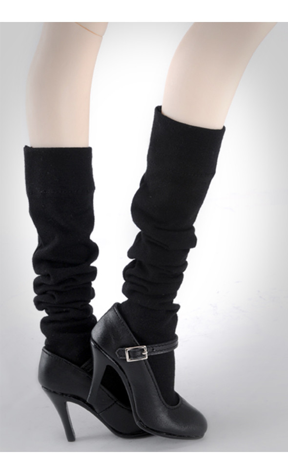 Model doll size - Rumple Socks (Black)
