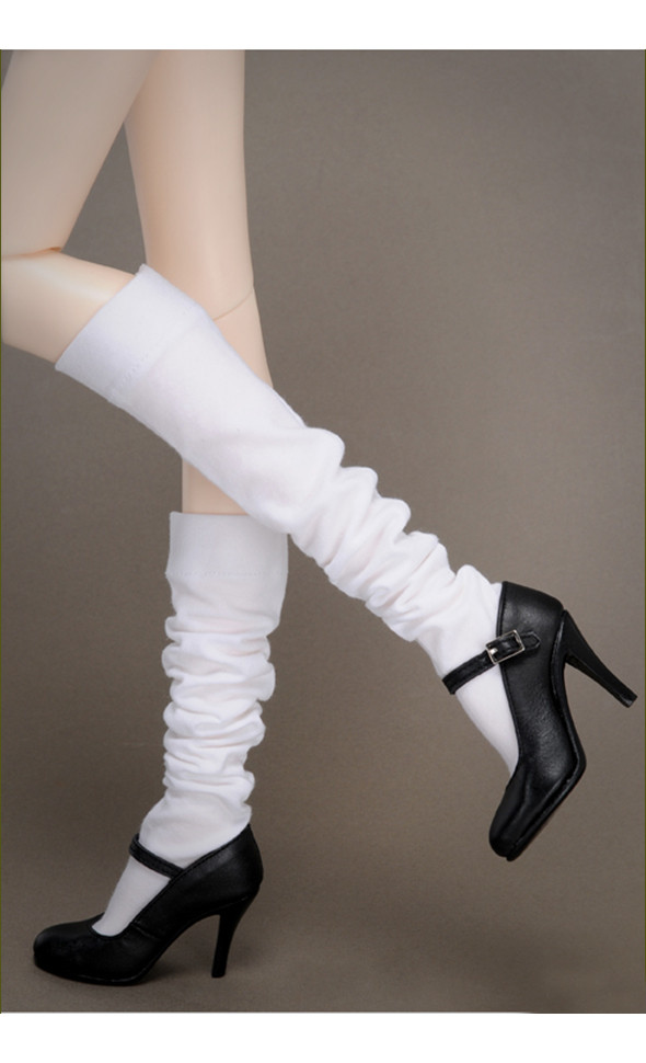 Model doll size - Rumple Socks (White)