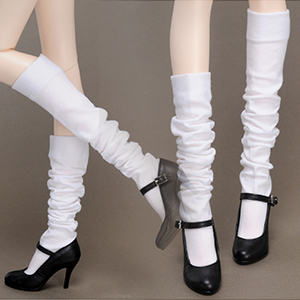 Model doll size - Rumple Socks (White)