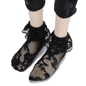 Model F - Classic Lace Socks (Black)