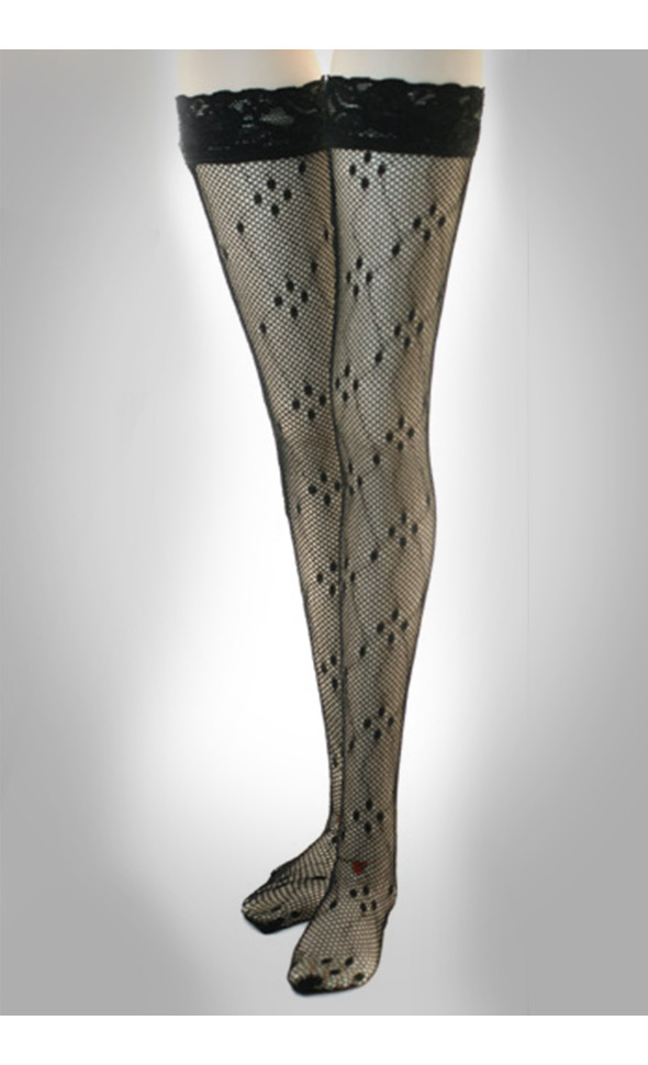 모델돌 사이즈 - Drop Lace Stockings(Black)[B6-5-1]