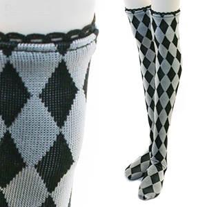 Model F Size - Chess Stocking (Bl&Gr)