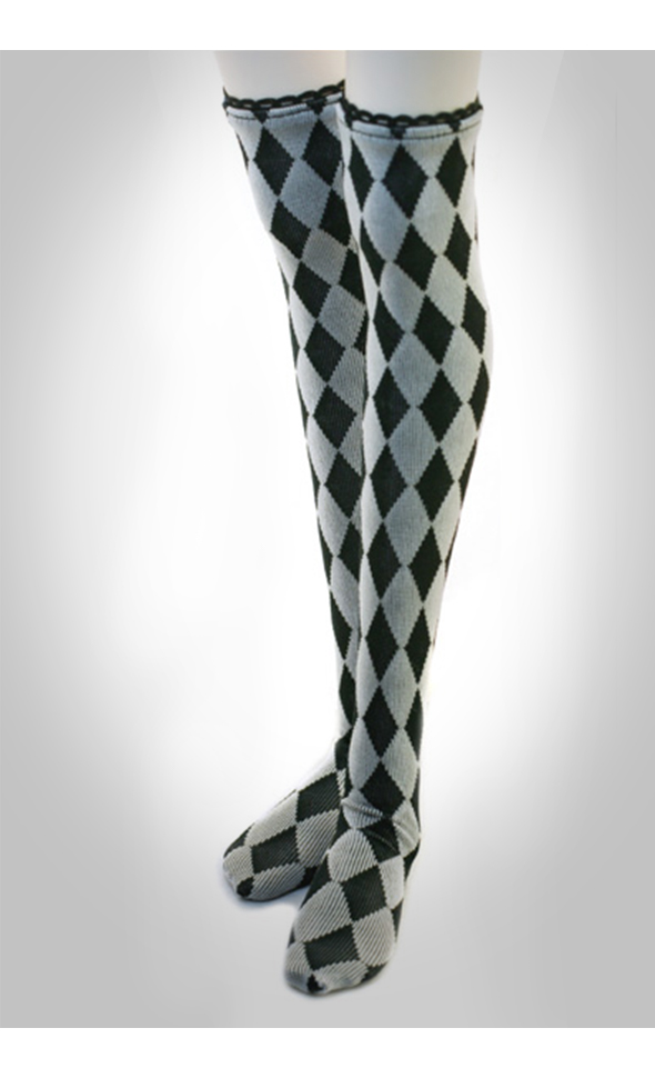 Model F Size - Chess Stocking (Bl&Gr)