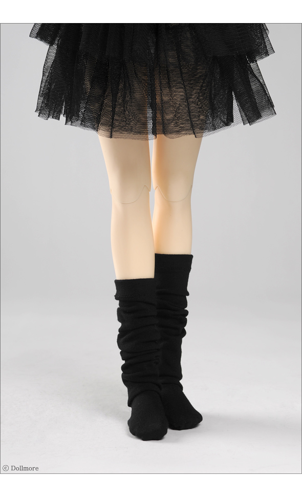 SD - Cotton knee socks (Black)