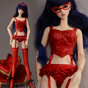 Model F - AOA Lingerie Look Set (RED)