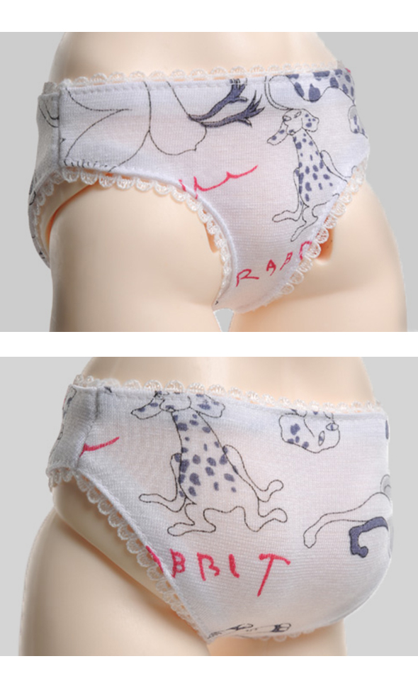 Model F Size - Woman Basic Animal Panty(White)