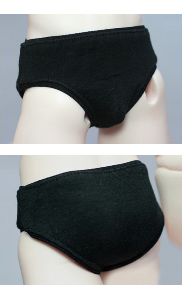 Model M Size -  Simple Triangle Boy Panties (Black)