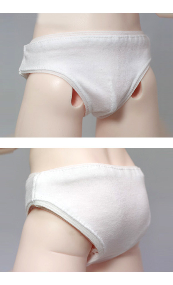 Model M Size - Simple Triangle Boy Panties (White)[B6-6-7]