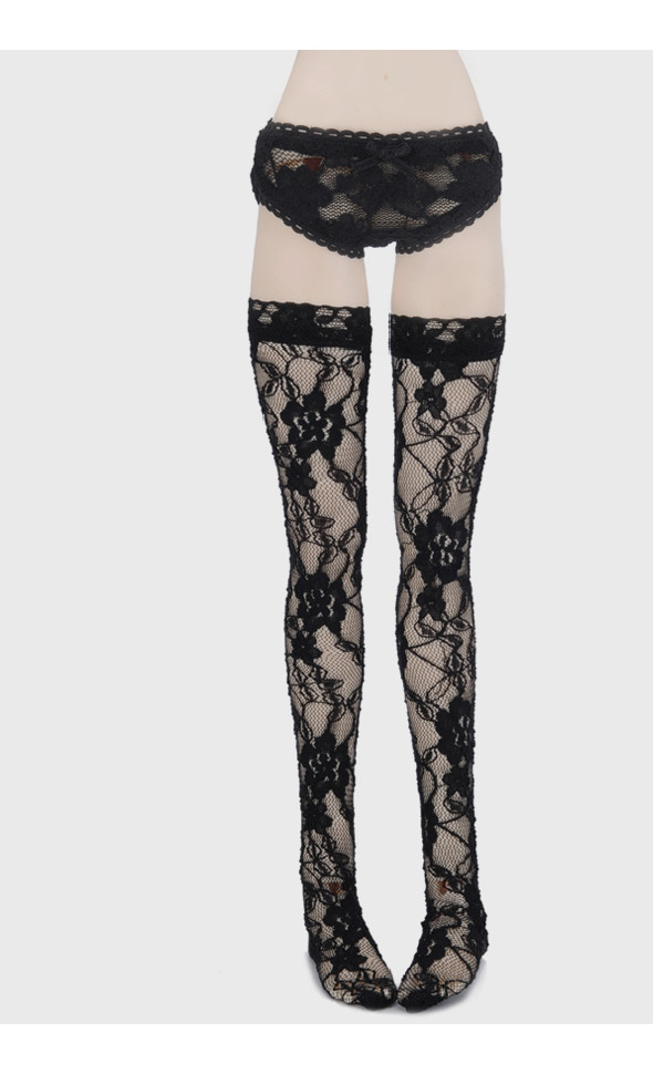 SD Size - Classic Lace Band Stocking (Black)