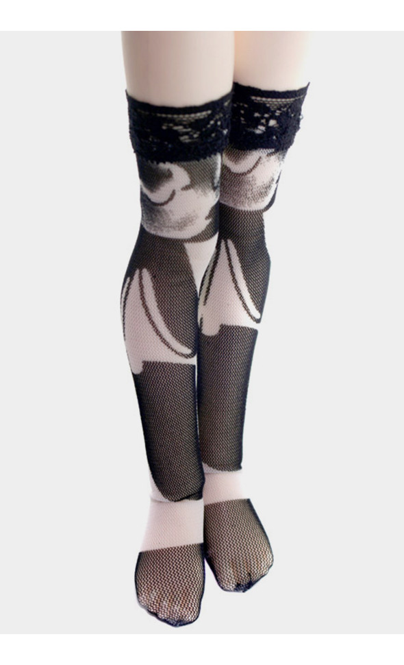 MSD - Leopard Stockings (Black)