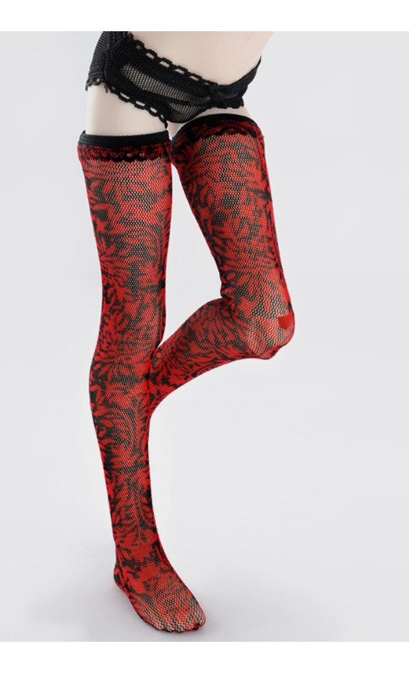MSD - Red Blaze Band Stockings