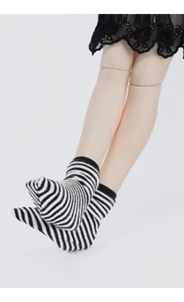 MSD - Striped Fine Anklets (B&W)