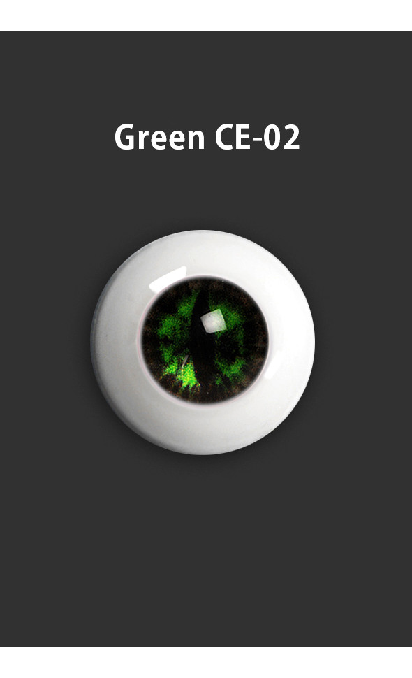 14mm - OMeta Half Round Acrylic Eyes (Green CE-02)[N7-2-7]