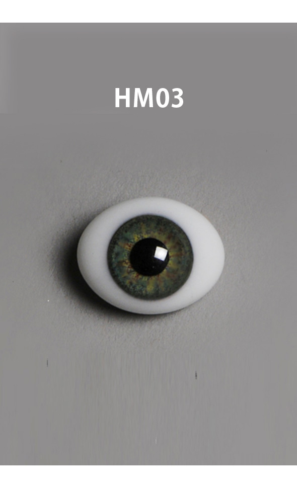 14mm Classic Flat Back Oval Glass Eyes (HM03)