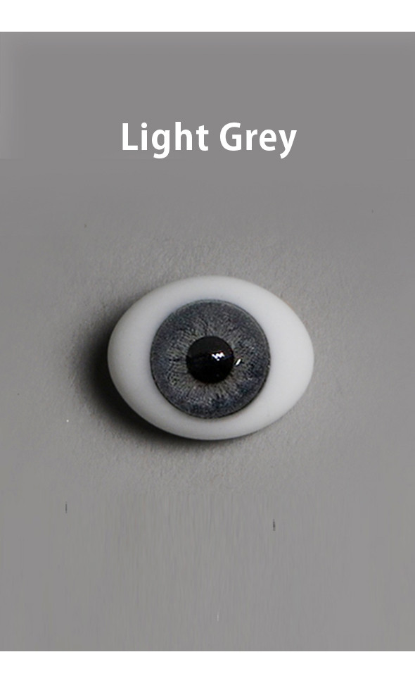 14mm Glass Eyes (Oval / Real type Light Gray)