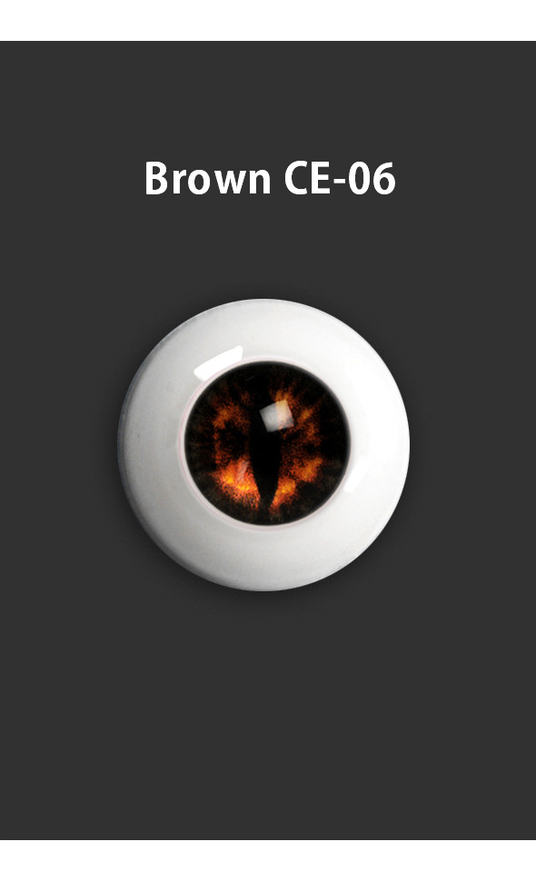 16mm - OMeta Half Round Acrylic Eyes (Brown CE-06)