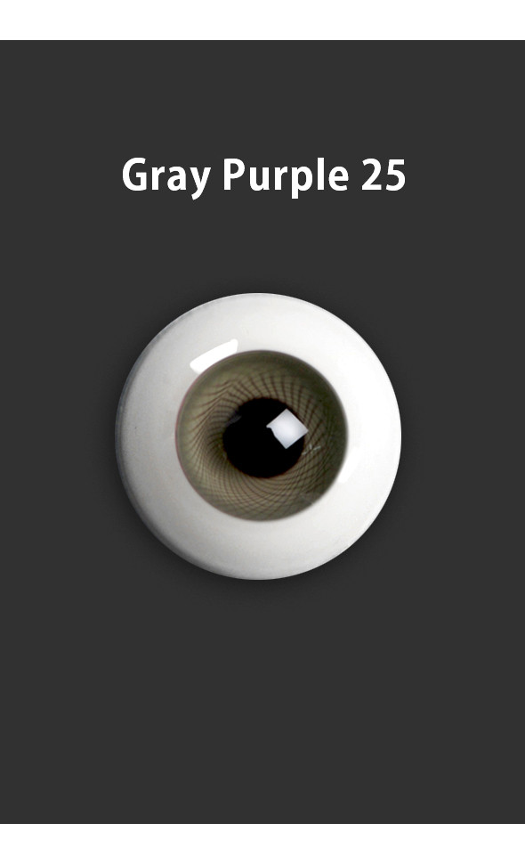26mm -PP Solid Half Round Low Dome Glass Eyes (Gray Purple 25)
