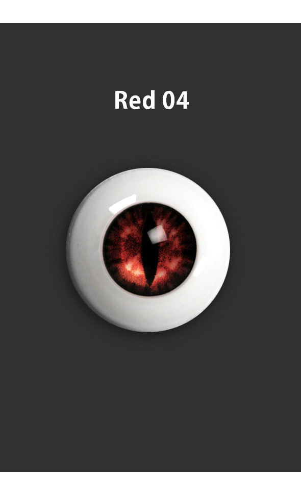 26mm - OMeta Half Round Acrylic Eyes (Red 04)