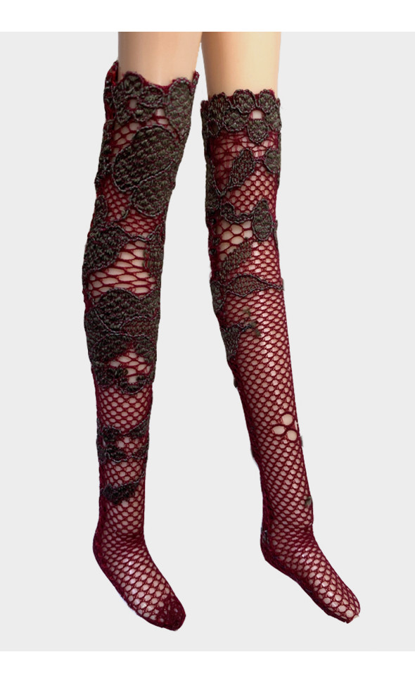 12 inch Size - TX Lace Knee Socks (D Brown)