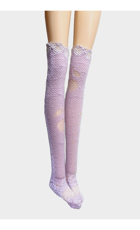 12 inch Size - TX Lace Knee Socks (L Violet)