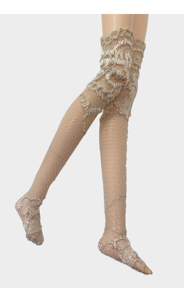 12 inch Size - TX Lace Knee Socks (X Beige)
