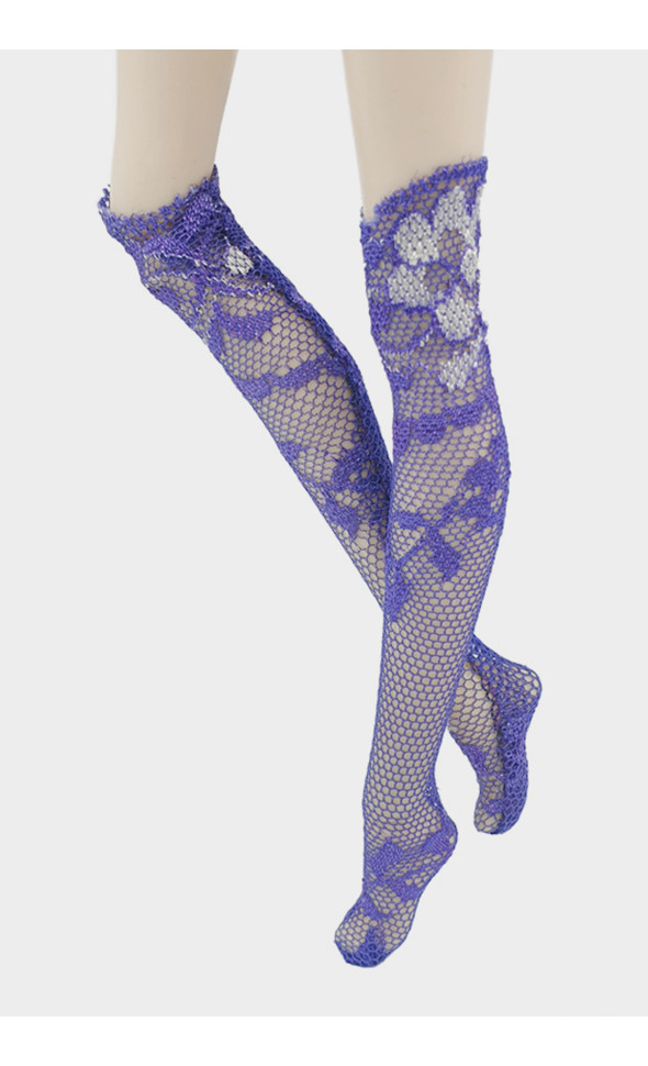 12 inch Size - TX Lace Knee Socks (D Blue)