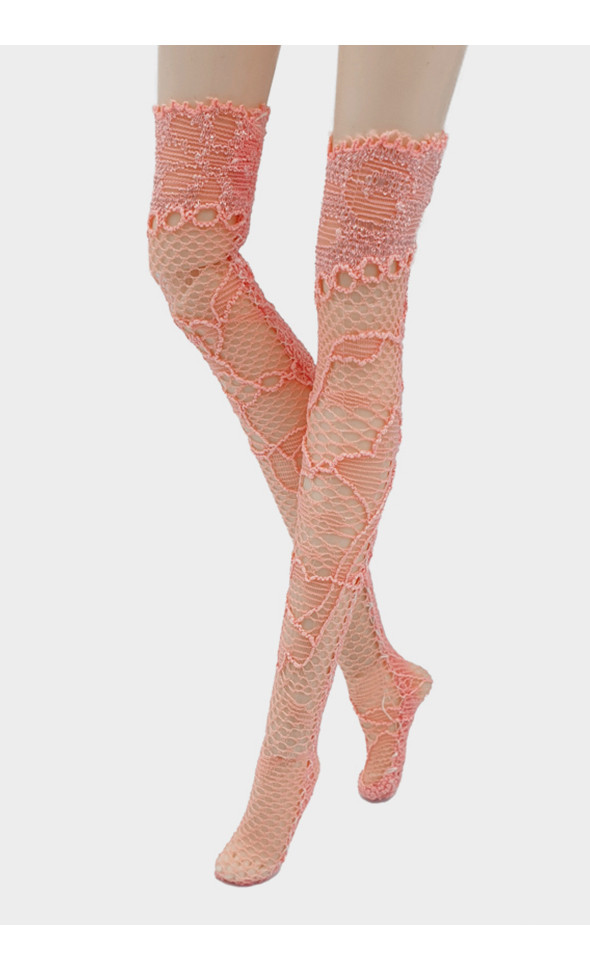 12 inch Size - TX Lace Knee Socks (H Coral)