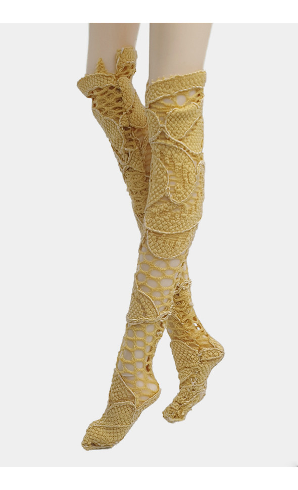 12 inch Size - TX Lace Knee Socks (P Yellow)