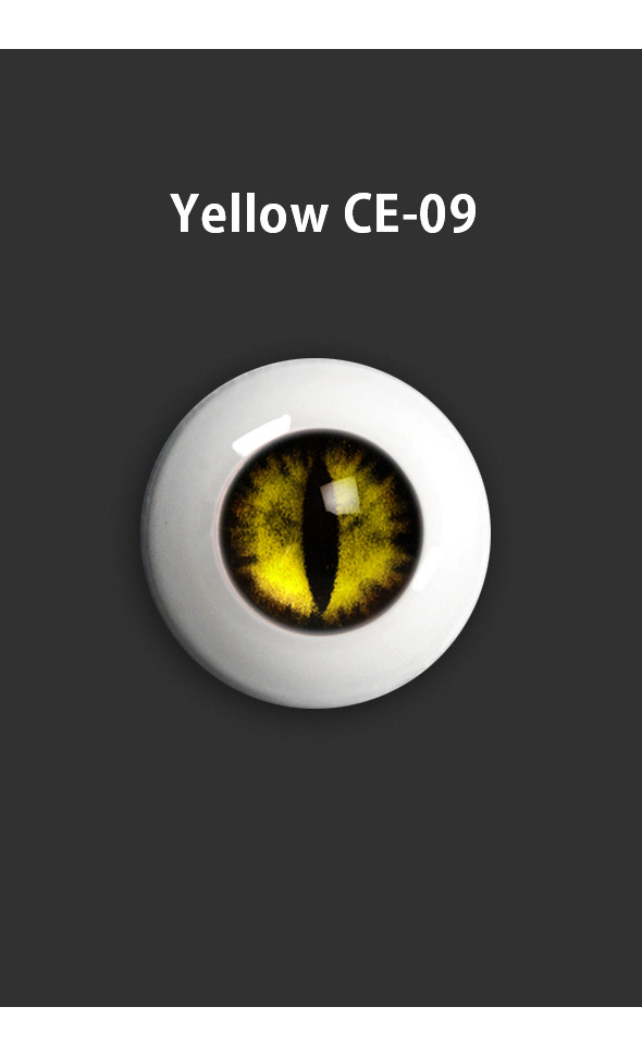 16mm - OMeta Half Round Acrylic Eyes (Yellow CE-09)