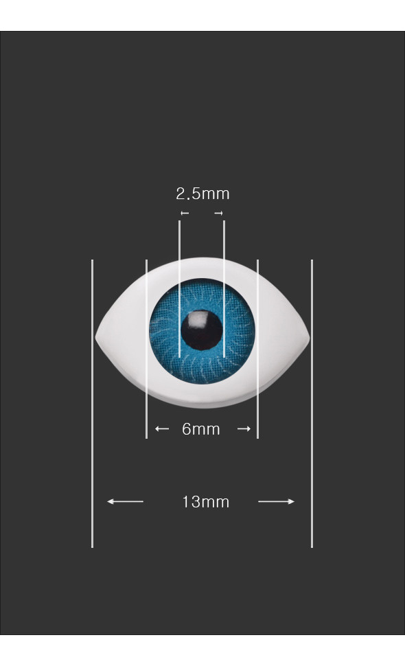 12mm Flat Simple Acrylic Eyes - Blue[N7-2-1]