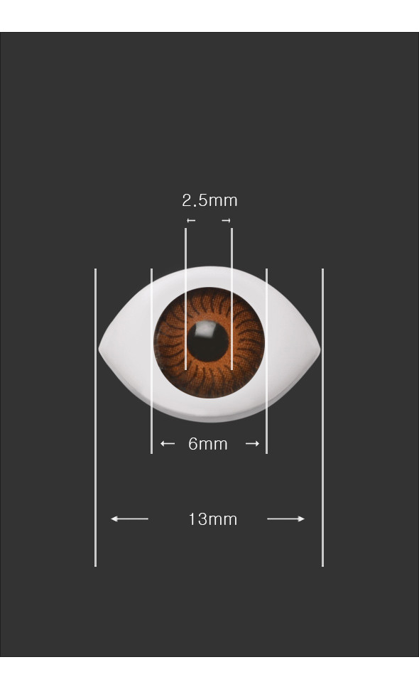 12mm Flat Simple Acrylic Eyes - Brown[N7-2-1]