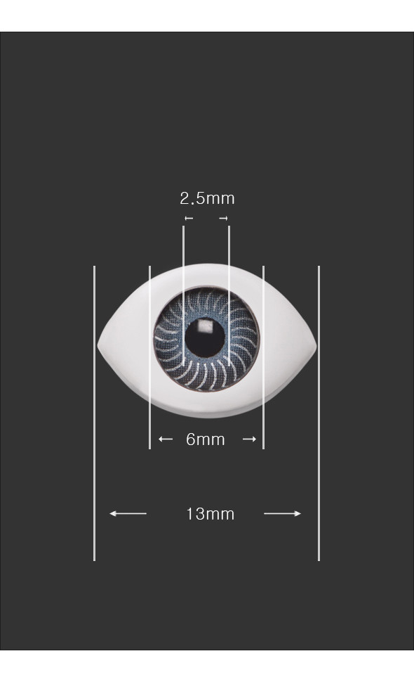 12mm Flat Simple Acrylic Eyes - Gray[N7-2-1]