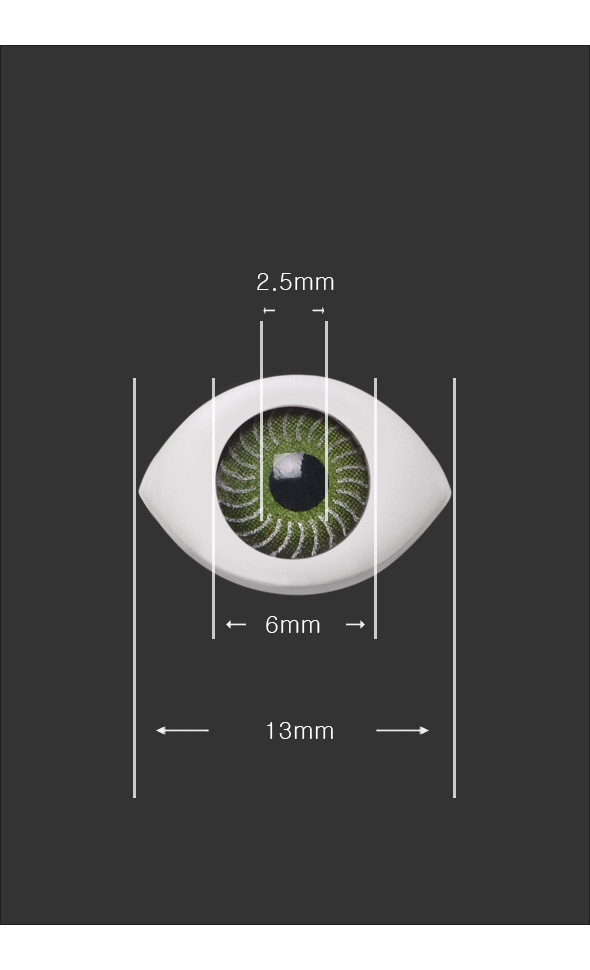 12mm Flat Simple Acrylic Eyes - Green[N7-2-1]