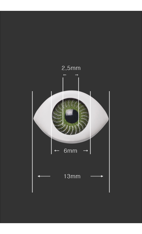 12mm Flat Simple Acrylic Eyes - Green[N7-2-1]