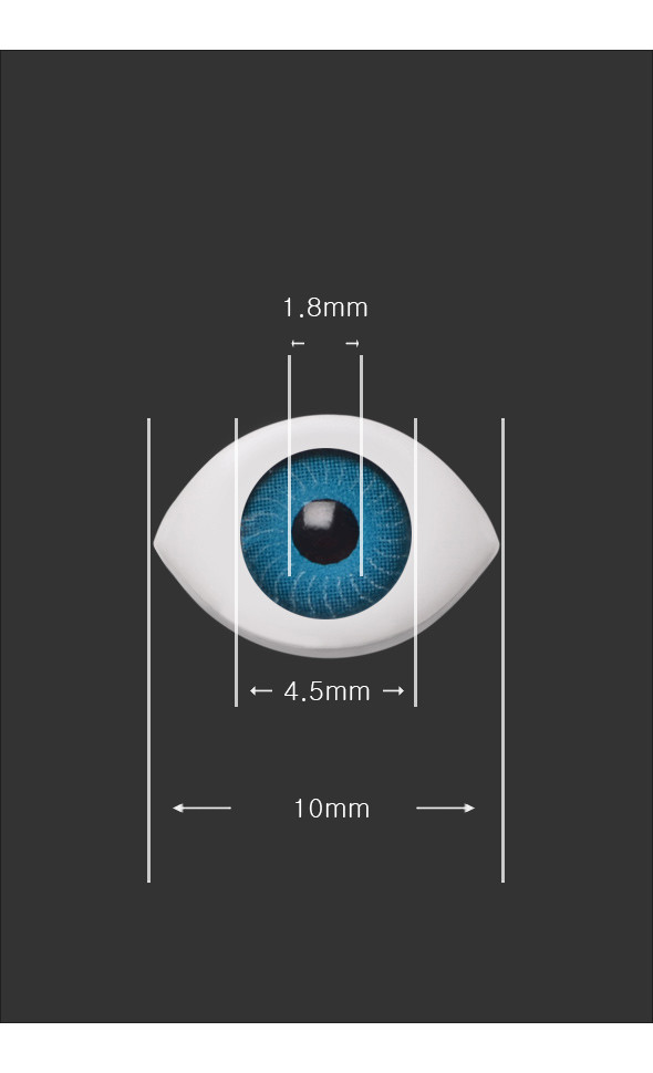 8mm Flat Simple Acrylic Eyes - Blue[N7-2-1]