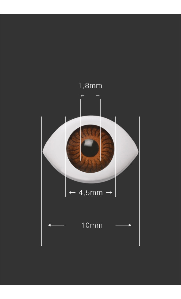 8mm Flat Simple Acrylic Eyes - Brown[N7-2-1]