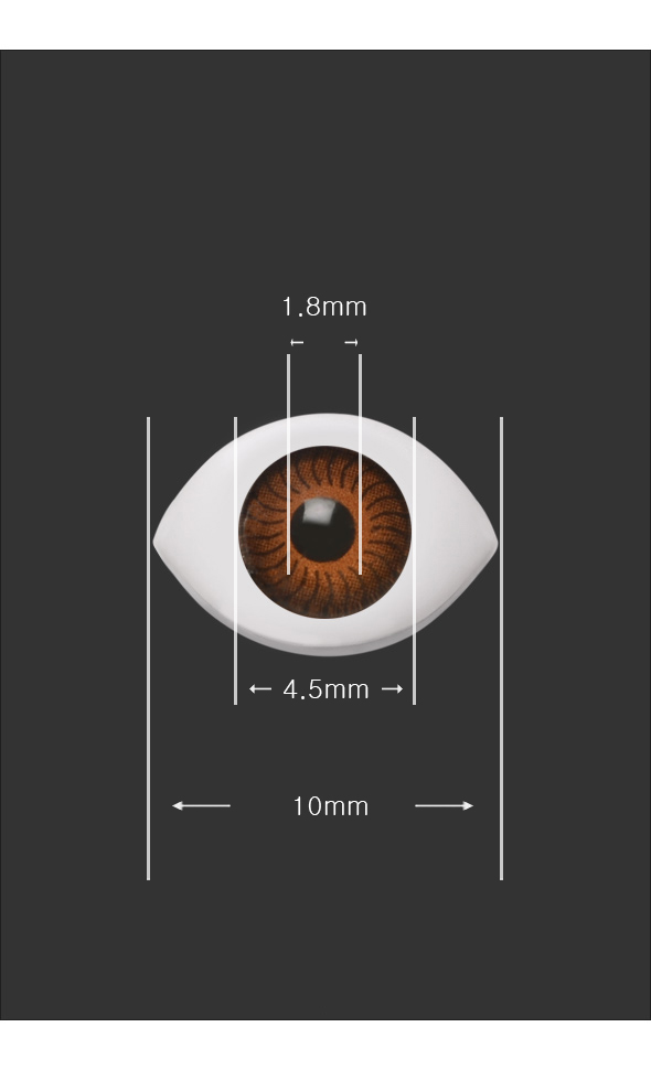 8mm Flat Simple Acrylic Eyes - Brown[N7-2-1]