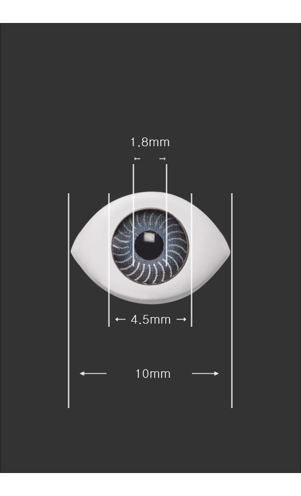 8mm Flat Simple Acrylic Eyes - Gray[N7-2-1]