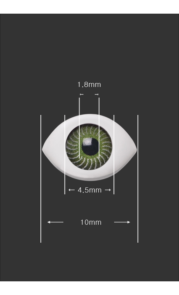 8mm Flat Simple Acrylic Eyes - Green[N7-2-1]