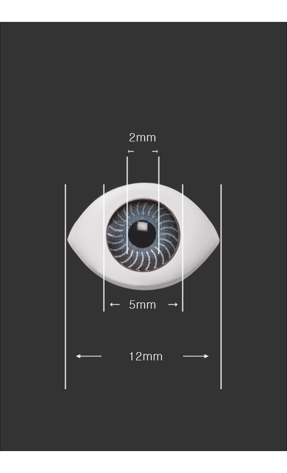 10mm Flat Simple Acrylic Eyes - Gray[N7-2-1]