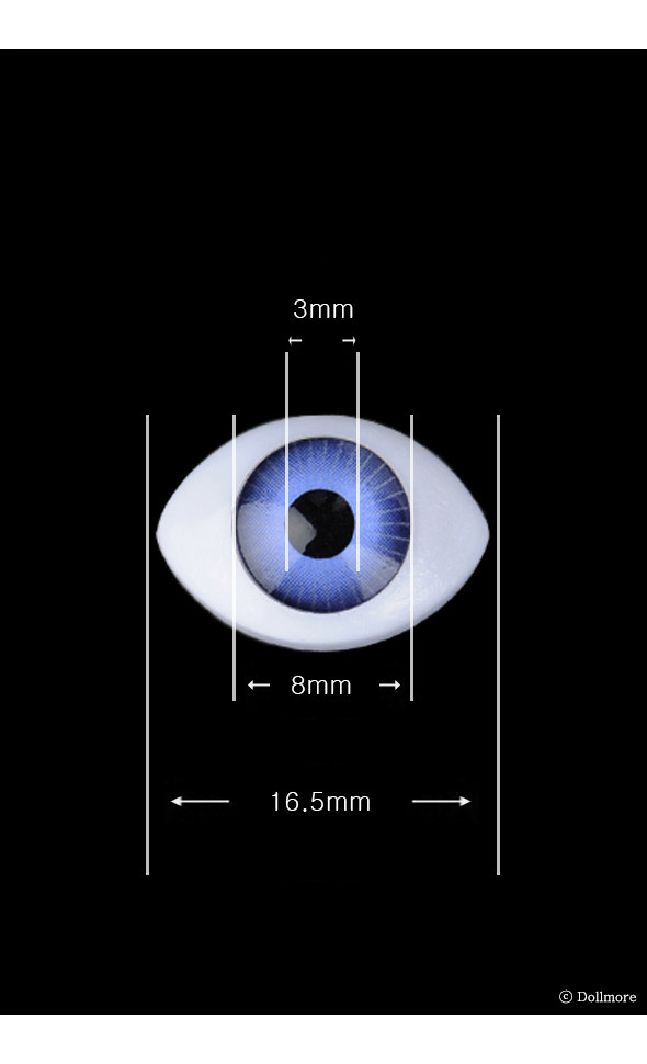 16mm Flat Simple Acrylic Eyes (Blue)
