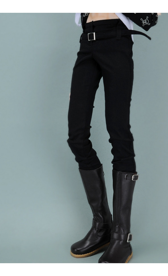 Glamor Model M Size - Skinny Buckle Pants (Black)[B7-3-3]