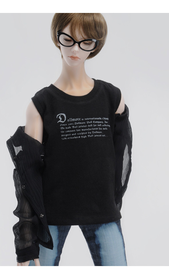 Glamor Model Size - Info Print Sleeveless T (Black)