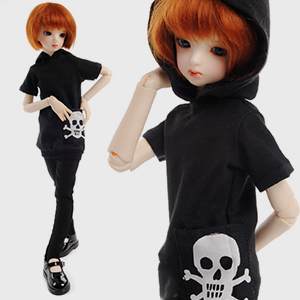 MSD - Skull Pocket Hood T (Black)[A7-5-3]