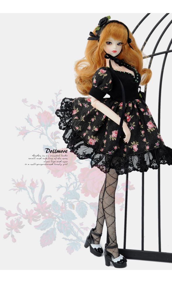 12 inch Size - Romantic Rose Dress Set (Black)